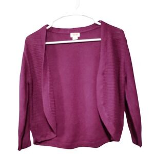 Mossimo Supply Co Womens Purple Open Front Shrug Cardigan Sweater Size XS Cotton